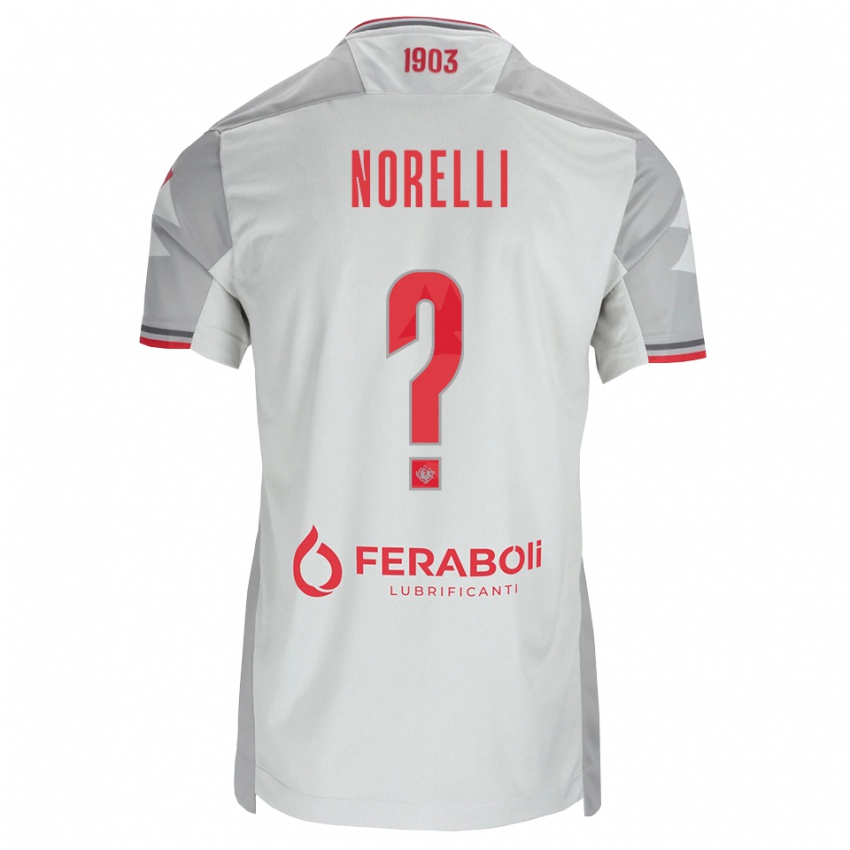 נשים Cristian Norelli #0 אפור לבן אדום הרחק ג'רזי 2026/27 חולצה קצרה