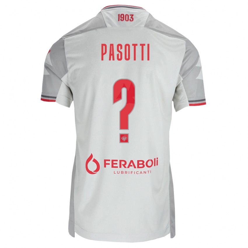 נשים Fabrizio Pasotti #0 אפור לבן אדום הרחק ג'רזי 2026/27 חולצה קצרה