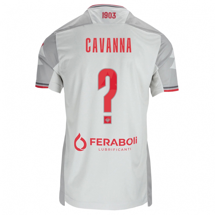 נשים Filippo Cavanna #0 אפור לבן אדום הרחק ג'רזי 2026/27 חולצה קצרה