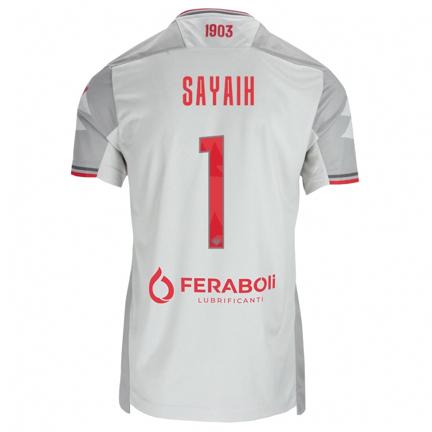 נשים Ilyas Sayaih #1 אפור לבן אדום הרחק ג'רזי 2026/27 חולצה קצרה