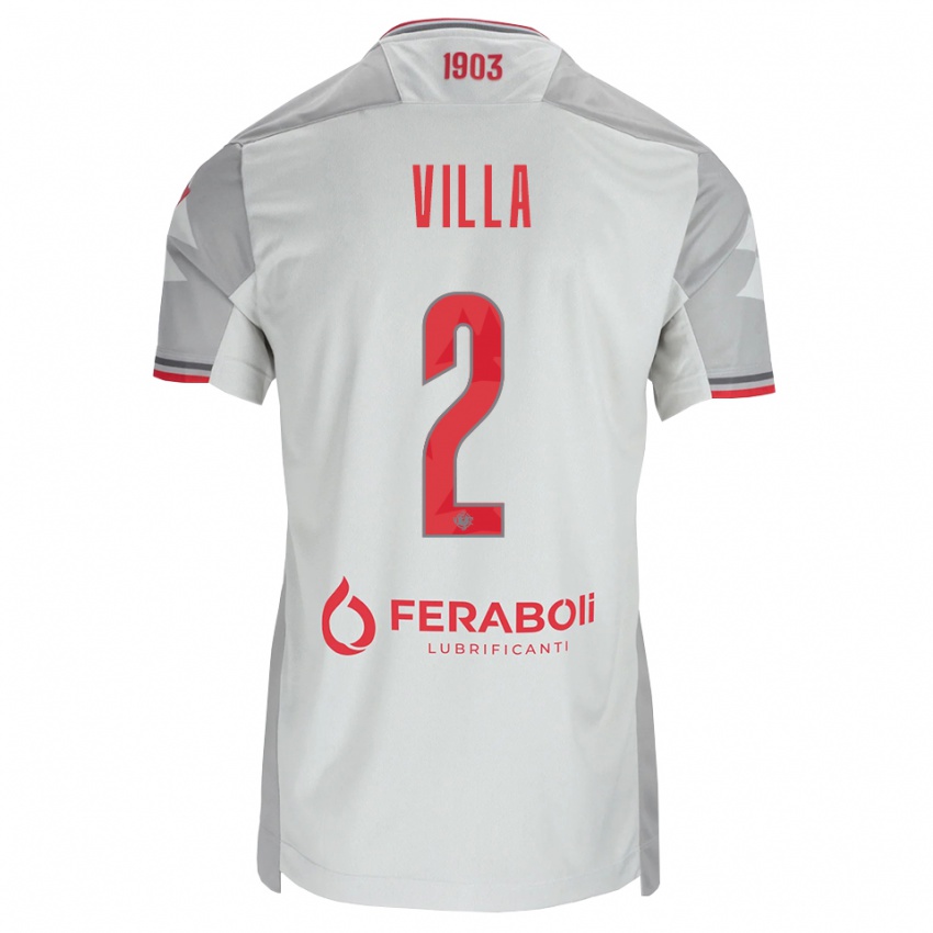נשים Riccardo Villa #2 אפור לבן אדום הרחק ג'רזי 2026/27 חולצה קצרה