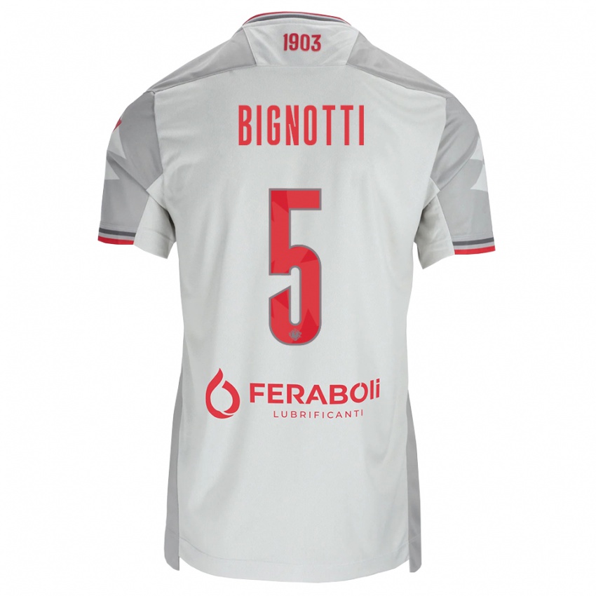 נשים Francesco Bignotti #5 אפור לבן אדום הרחק ג'רזי 2026/27 חולצה קצרה