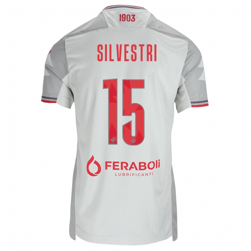 נשים Cristiano Silvestri #15 אפור לבן אדום הרחק ג'רזי 2026/27 חולצה קצרה