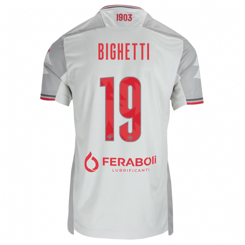 נשים Paolo Bighetti #19 אפור לבן אדום הרחק ג'רזי 2026/27 חולצה קצרה