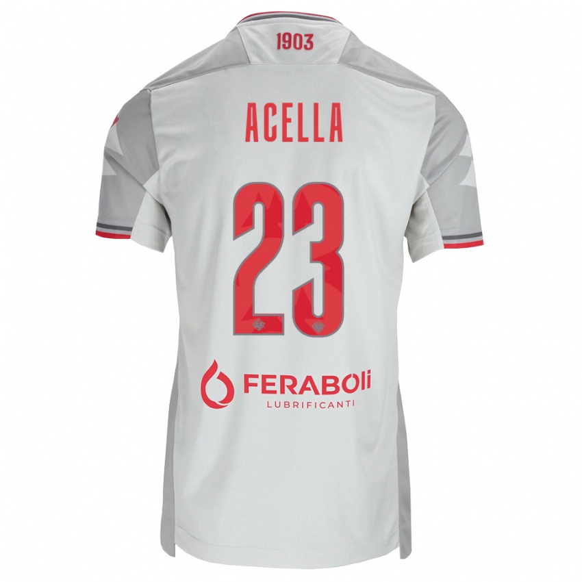 נשים Christian Acella #23 אפור לבן אדום הרחק ג'רזי 2026/27 חולצה קצרה