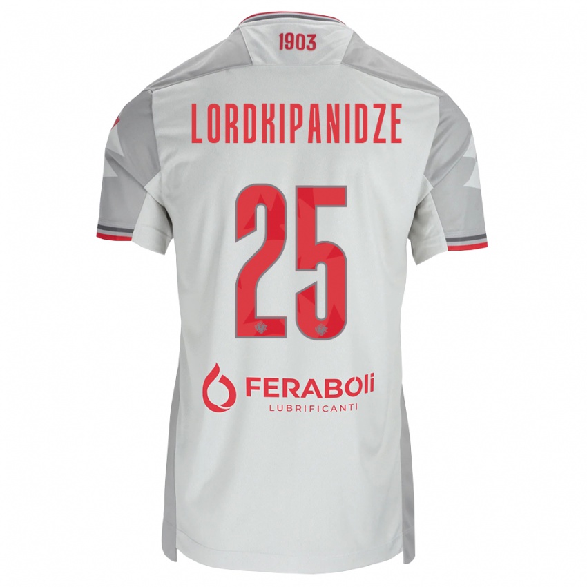 נשים Dachi Lordkipanidze #25 אפור לבן אדום הרחק ג'רזי 2026/27 חולצה קצרה
