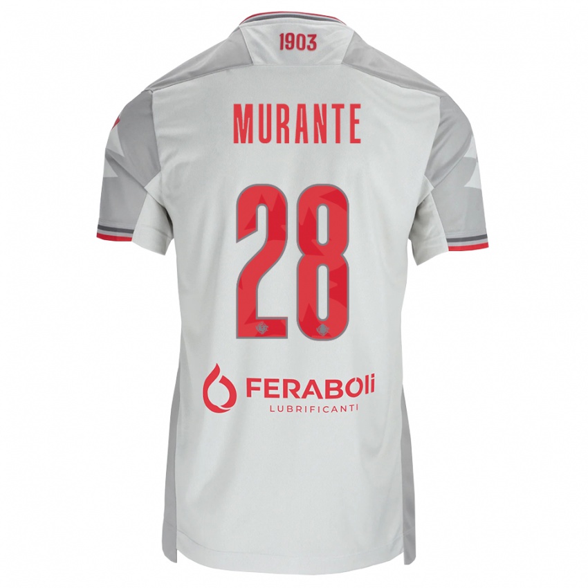 נשים Alessandro Murante #28 אפור לבן אדום הרחק ג'רזי 2026/27 חולצה קצרה