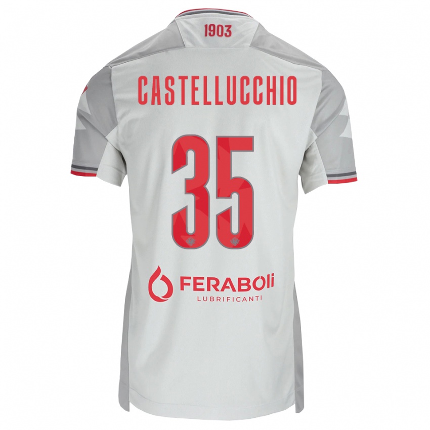 נשים Gabriele Castellucchio #35 אפור לבן אדום הרחק ג'רזי 2026/27 חולצה קצרה