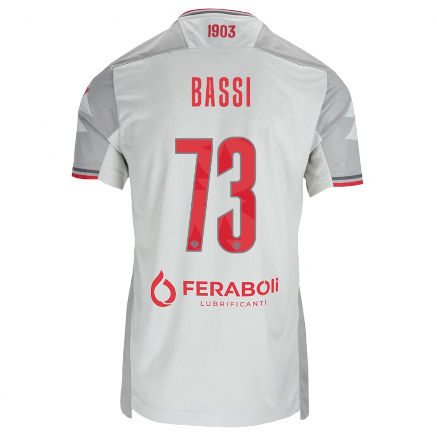 נשים Emanuele Bassi #73 אפור לבן אדום הרחק ג'רזי 2026/27 חולצה קצרה