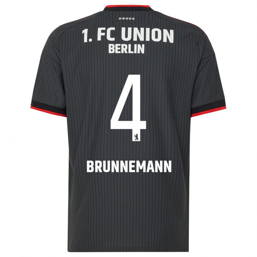 נשים Laurenz Brunnemann #4 שחור לבן אדום הרחק ג'רזי 2026/27 חולצה קצרה