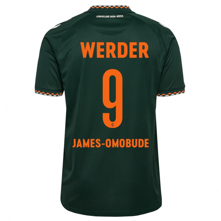 נשים Favor James-Omobude #9 ירוק כהה כתום לבן הרחק ג'רזי 2026/27 חולצה קצרה