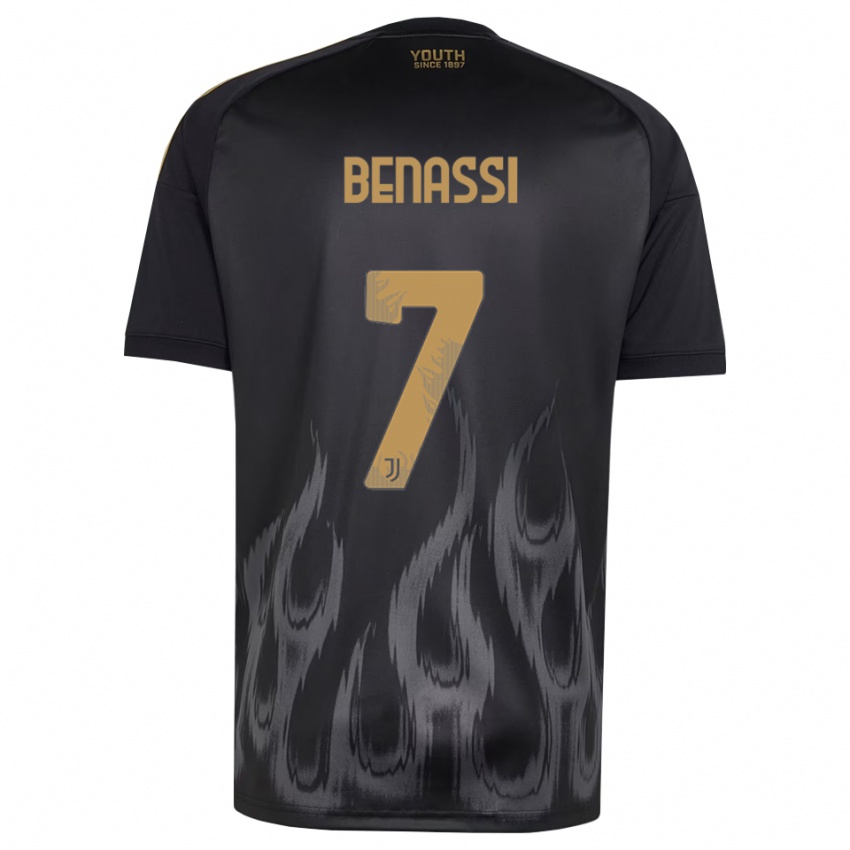 נשים Federico Benassi #7 שחור חום ג'רזי קיט שלישי 2026/27 חולצה קצרה