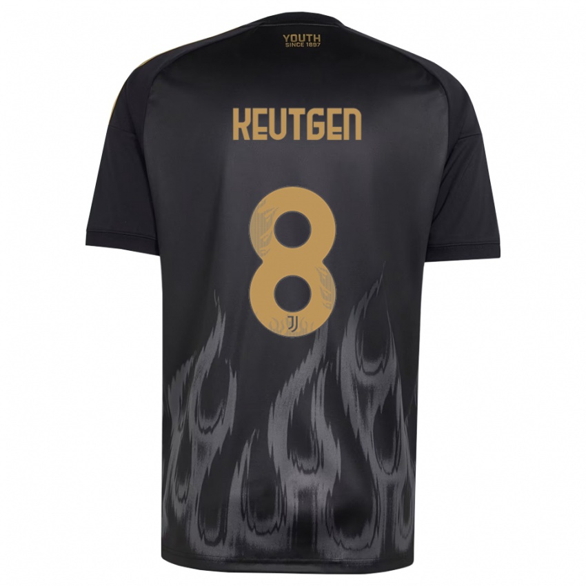 נשים Enzo Keutgen #8 שחור חום ג'רזי קיט שלישי 2026/27 חולצה קצרה