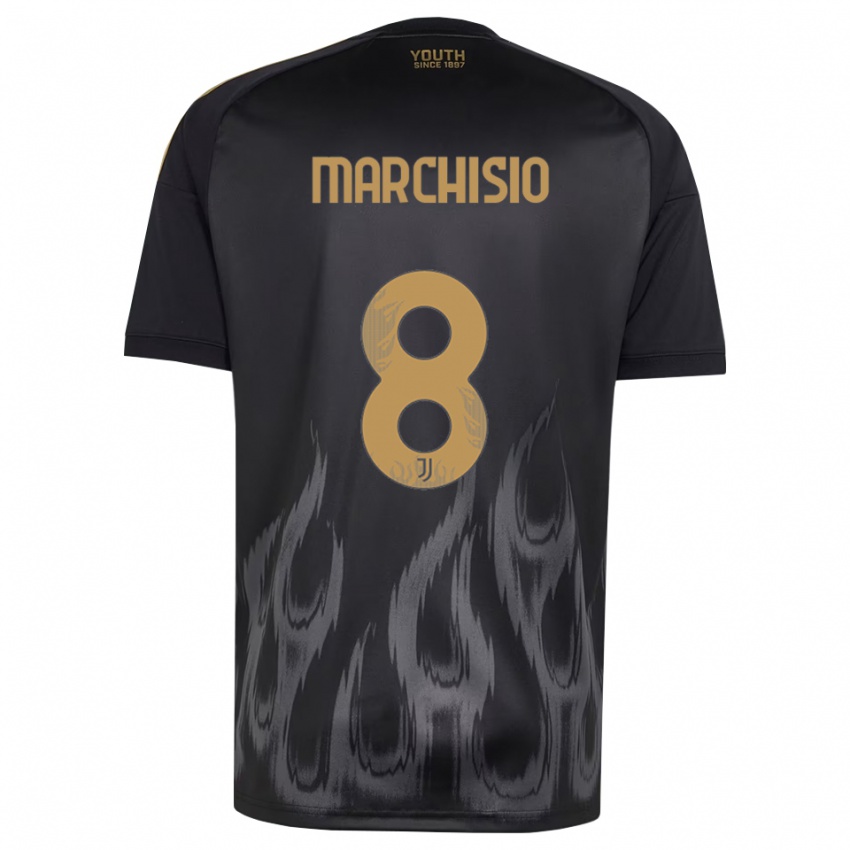 נשים Davide Marchisio #8 שחור חום ג'רזי קיט שלישי 2026/27 חולצה קצרה