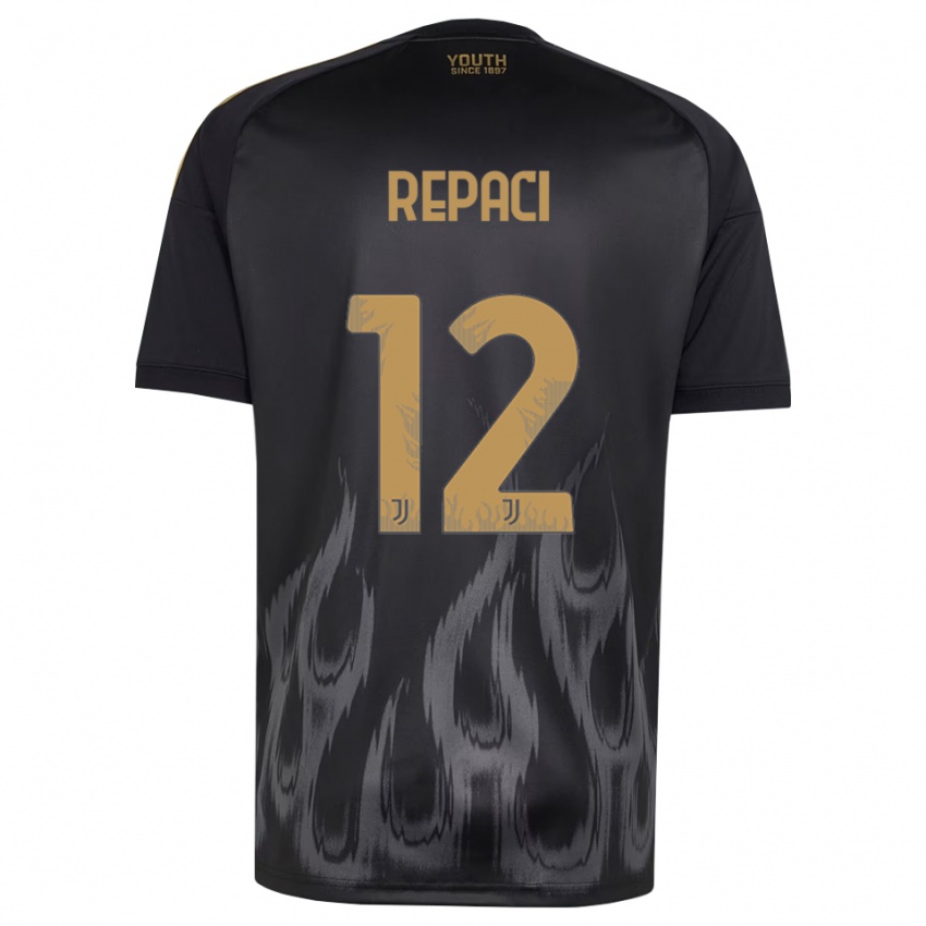 נשים Tommaso Repaci #12 שחור חום ג'רזי קיט שלישי 2026/27 חולצה קצרה