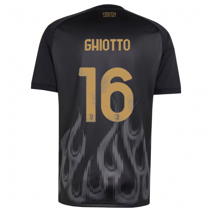 נשים Alessandro Ghiotto #16 שחור חום ג'רזי קיט שלישי 2026/27 חולצה קצרה