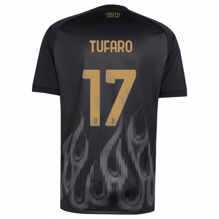 נשים Gabriele Tufaro #17 שחור חום ג'רזי קיט שלישי 2026/27 חולצה קצרה