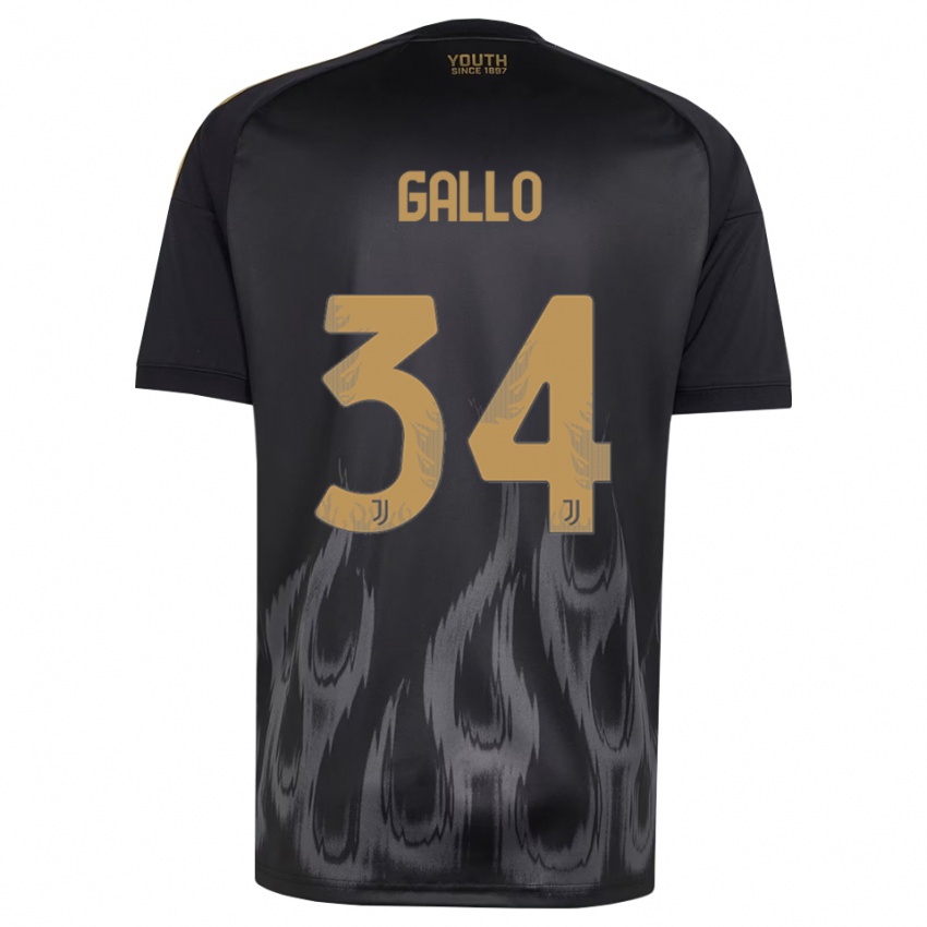 נשים Azzurra Gallo #34 שחור חום ג'רזי קיט שלישי 2026/27 חולצה קצרה