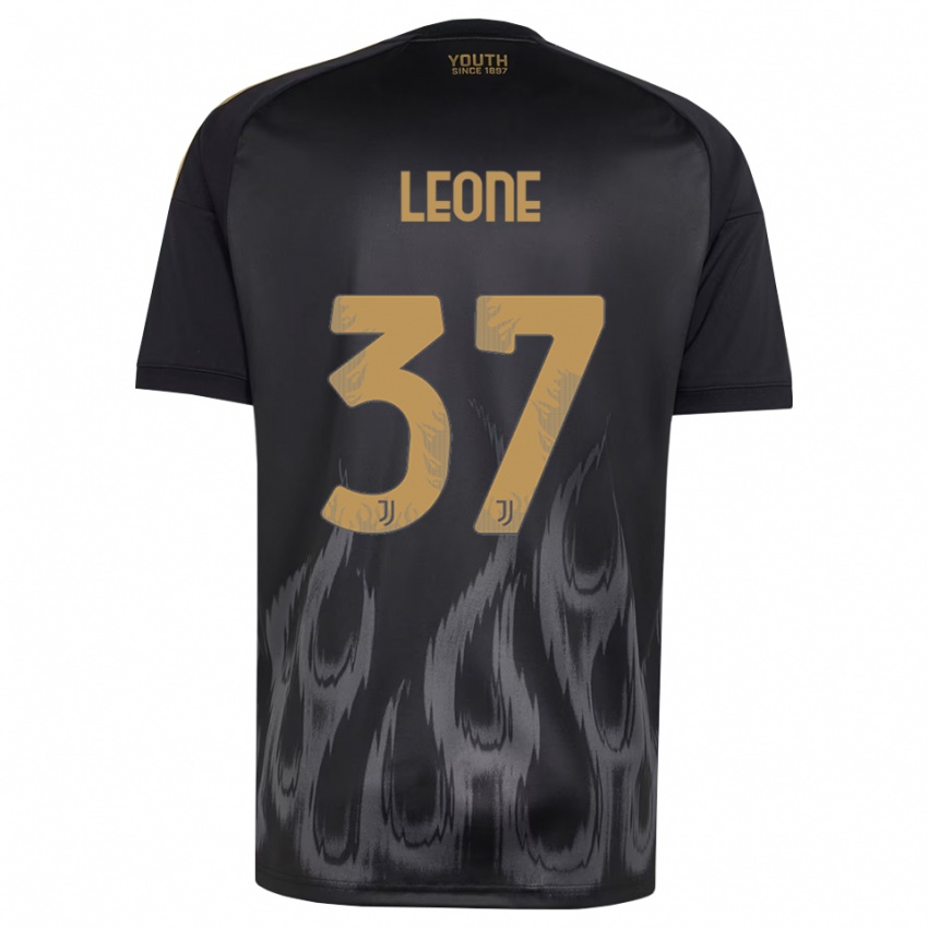 נשים Francesco Leone #37 שחור חום ג'רזי קיט שלישי 2026/27 חולצה קצרה