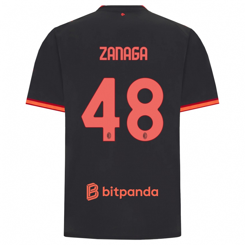 נשים Edoardo Zanaga #48 שחור אדום ג'רזי קיט שלישי 2026/27 חולצה קצרה