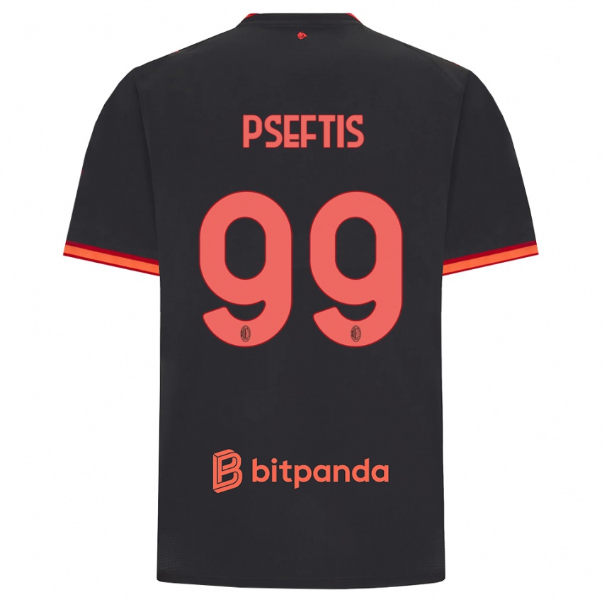 נשים Fotios Pseftis #99 שחור אדום ג'רזי קיט שלישי 2026/27 חולצה קצרה