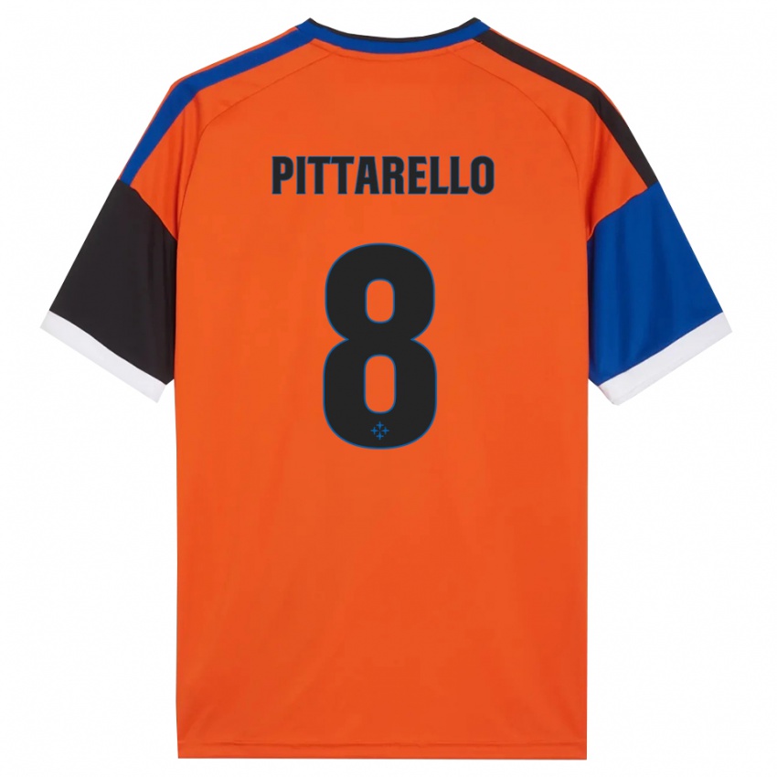 נשים Filippo Pittarello #8 כתום כחול שחור לבן הרחק ג'רזי 2026/27 חולצה קצרה