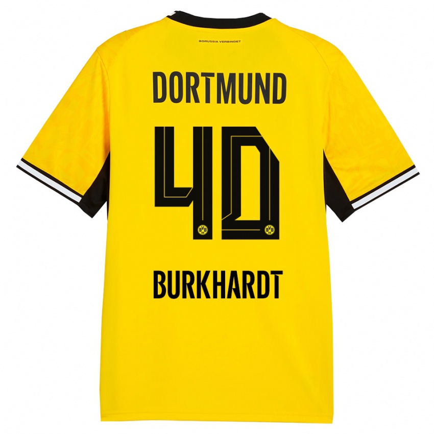 ילדים Till Burkhardt #40 צהוב שחור לבן ג'רזי ביתית 2026/27 חולצה קצרה