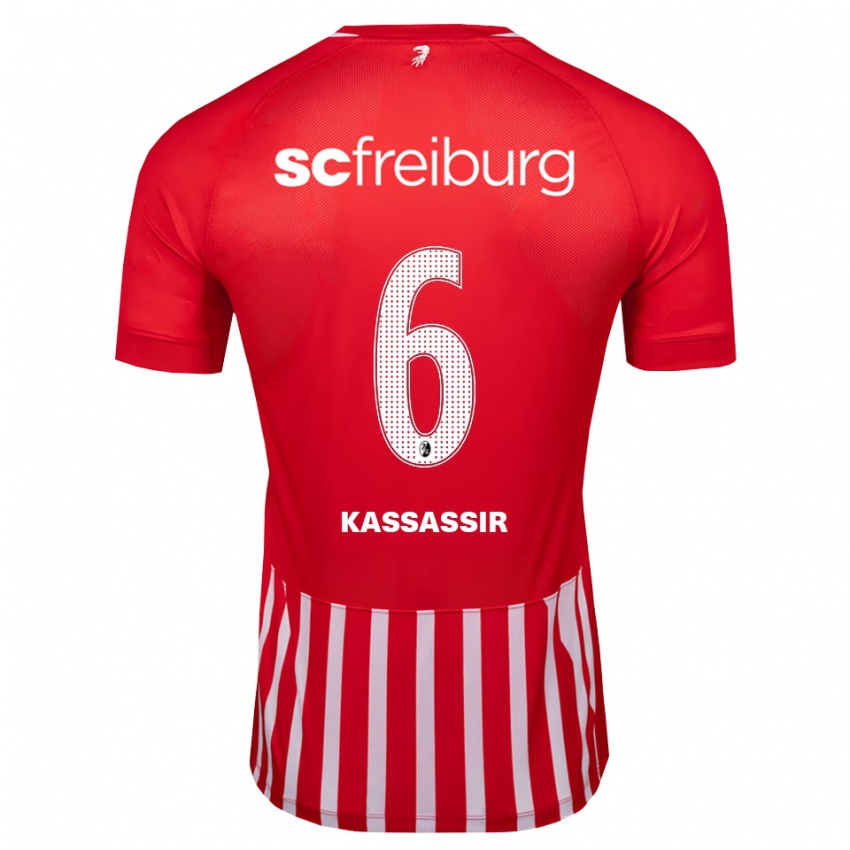 ילדים Malik Kassassir #6 אדום לבן שחור ג'רזי ביתית 2026/27 חולצה קצרה