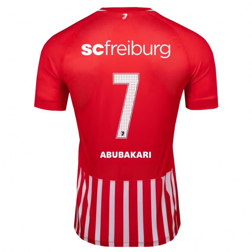 ילדים Stefanos Abubakari #7 אדום לבן שחור ג'רזי ביתית 2026/27 חולצה קצרה