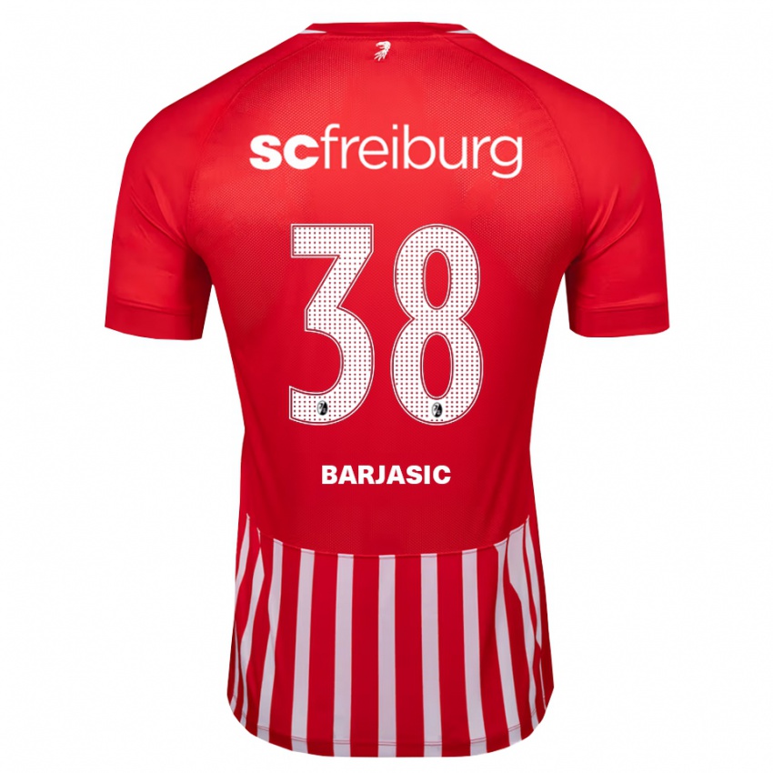 ילדים Josip Barjasic #38 אדום לבן שחור ג'רזי ביתית 2026/27 חולצה קצרה
