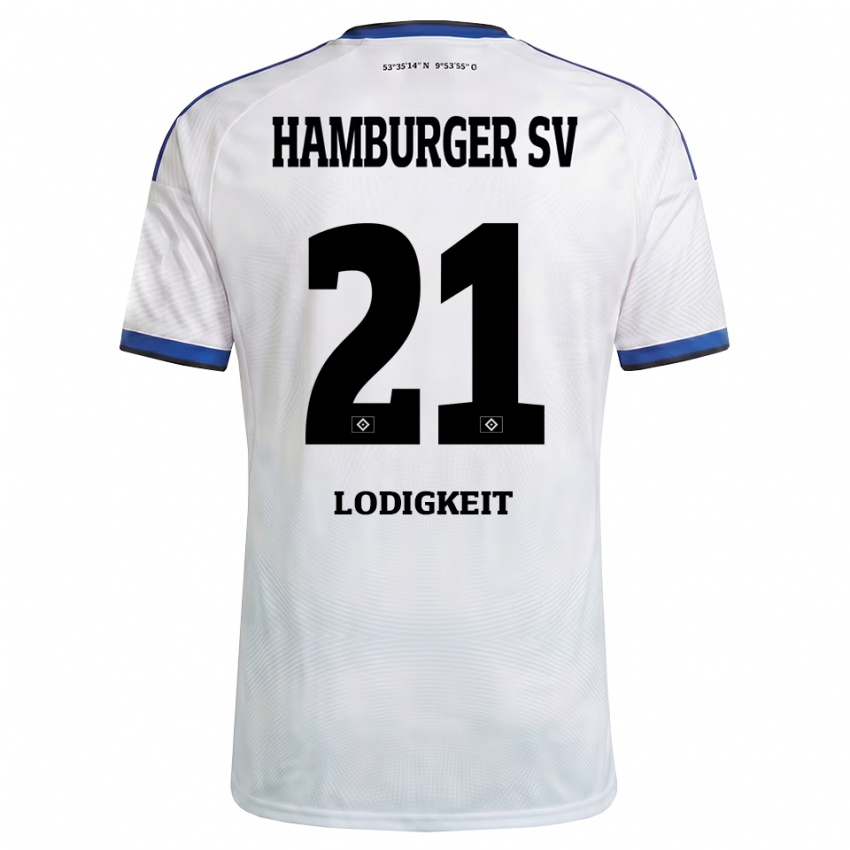 ילדים Luis Lodigkeit #21 לבן שחור כחול ג'רזי ביתית 2026/27 חולצה קצרה