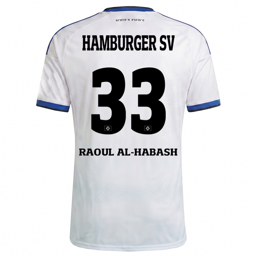 ילדים Luca Raoul Al-Habash #33 לבן שחור כחול ג'רזי ביתית 2026/27 חולצה קצרה