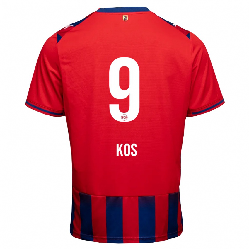 ילדים Maximilian Kos #9 כחול מלכותי לבן אדום ג'רזי ביתית 2026/27 חולצה קצרה