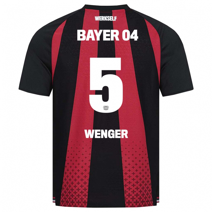 ילדים Claudia Wenger #5 שחור לבן אדום ג'רזי ביתית 2026/27 חולצה קצרה