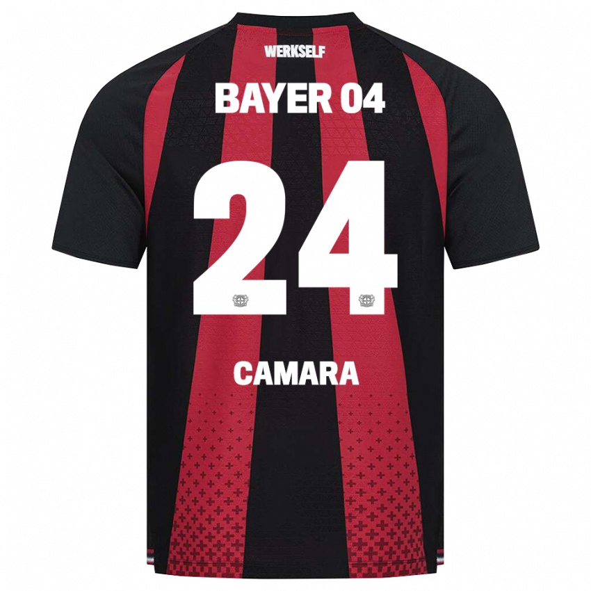 ילדים Nourdine Camara #24 שחור לבן אדום ג'רזי ביתית 2026/27 חולצה קצרה