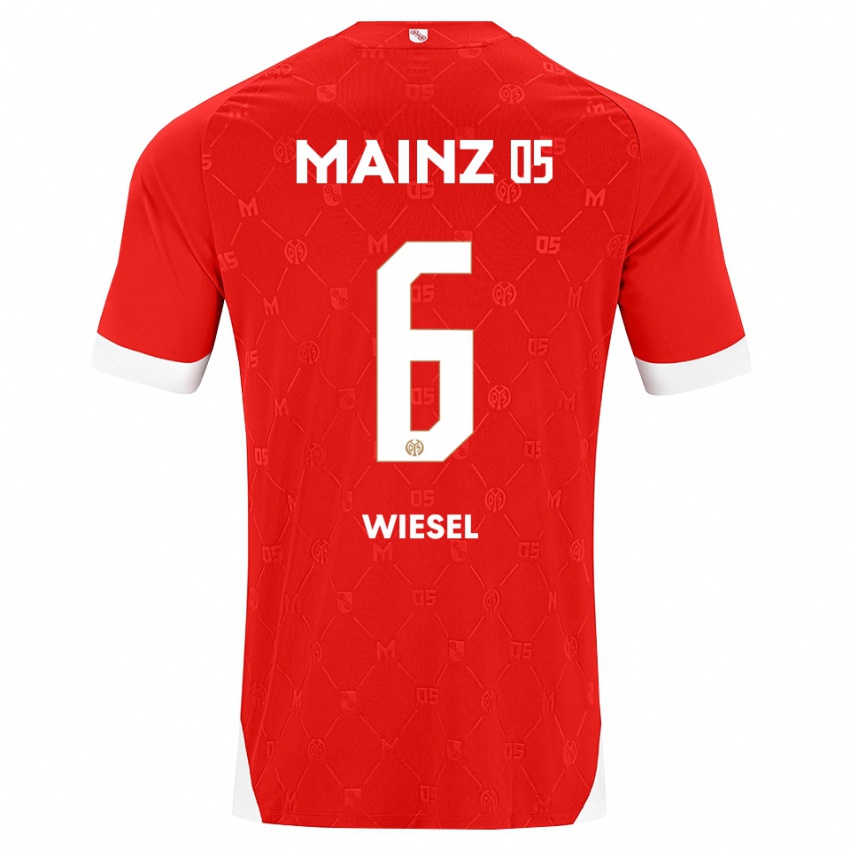 ילדים Maggie Wiesel #6 אדום לבן ג'רזי ביתית 2026/27 חולצה קצרה