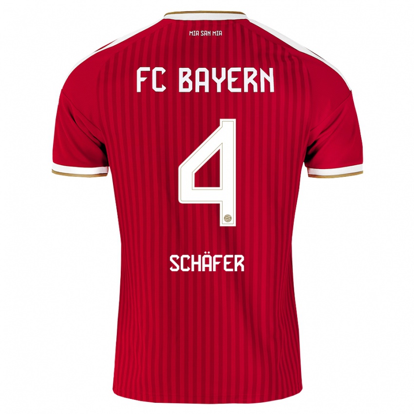 ילדים Luis Schäfer #4 אדום לבן כחול ג'רזי ביתית 2026/27 חולצה קצרה