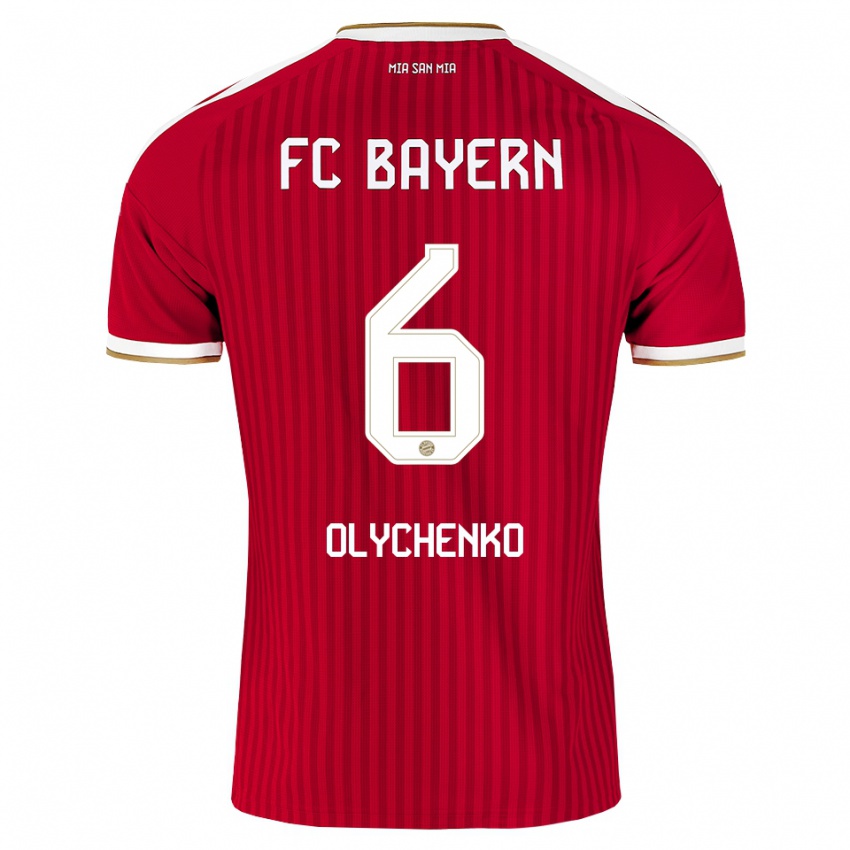 ילדים Bogdan Olychenko #6 אדום לבן כחול ג'רזי ביתית 2026/27 חולצה קצרה