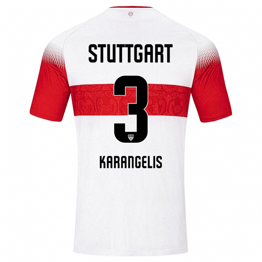 ילדים Konstantinos Karangelis #3 לבן אדום צהוב ג'רזי ביתית 2026/27 חולצה קצרה