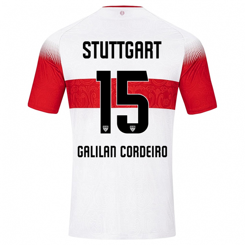 ילדים Guilherme Galilan Cordeiro #15 לבן אדום צהוב ג'רזי ביתית 2026/27 חולצה קצרה
