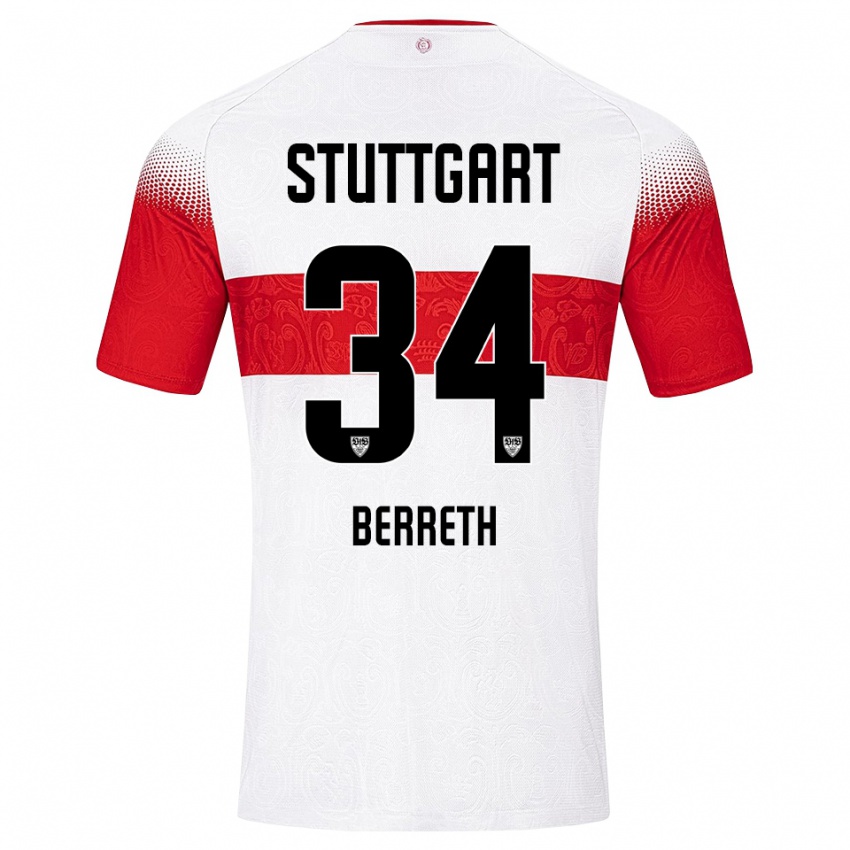 ילדים Luca Berreth #34 לבן אדום צהוב ג'רזי ביתית 2026/27 חולצה קצרה