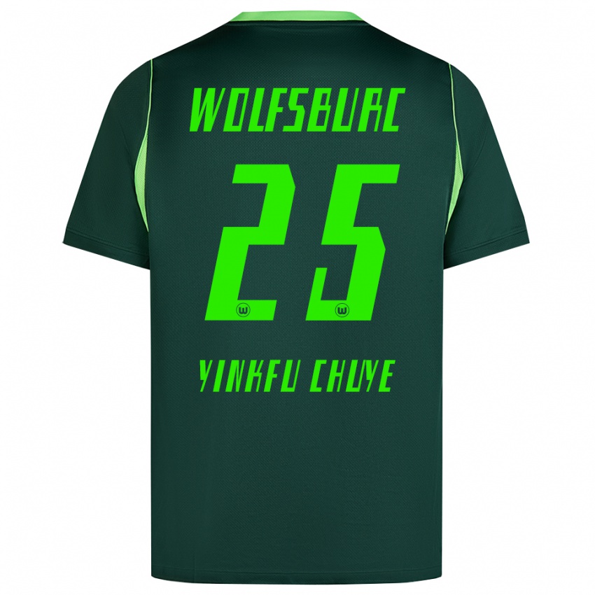 ילדים Miguel Yinkfu Chuye #25 ירוק כהה לבן ג'רזי ביתית 2026/27 חולצה קצרה