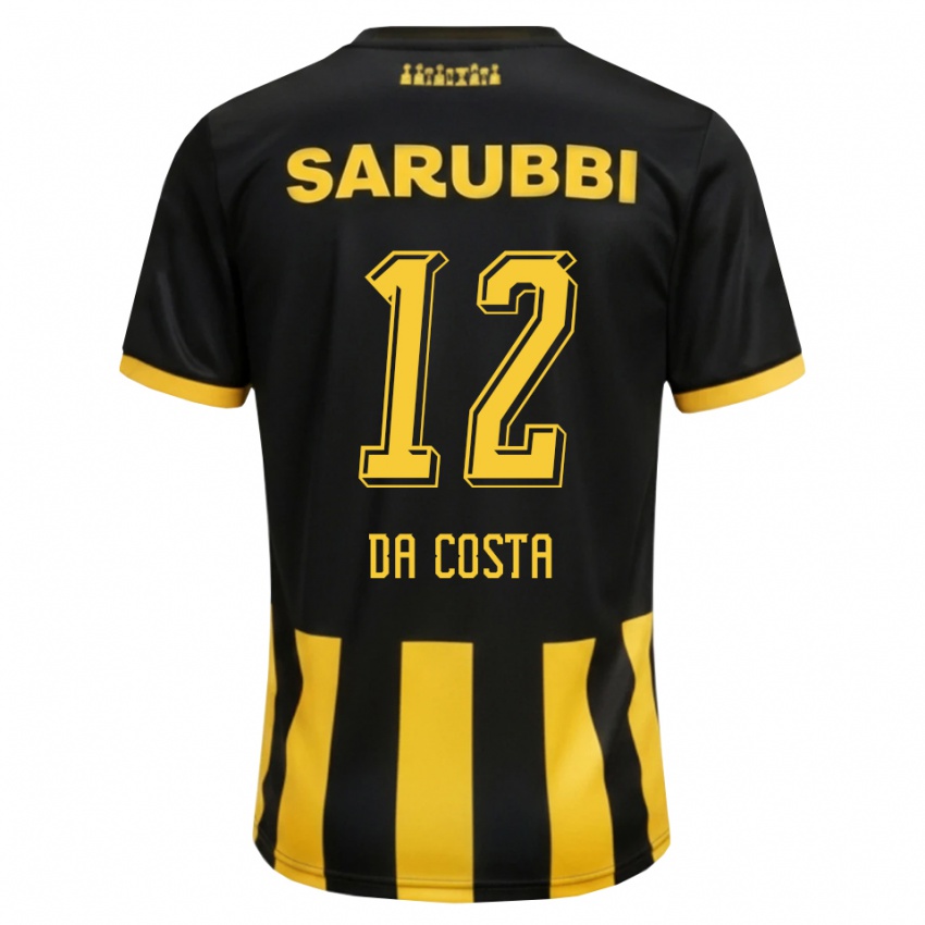 ילדים Paulo Da Costa #12 שחור צהוב ג'רזי ביתית 2026/27 חולצה קצרה