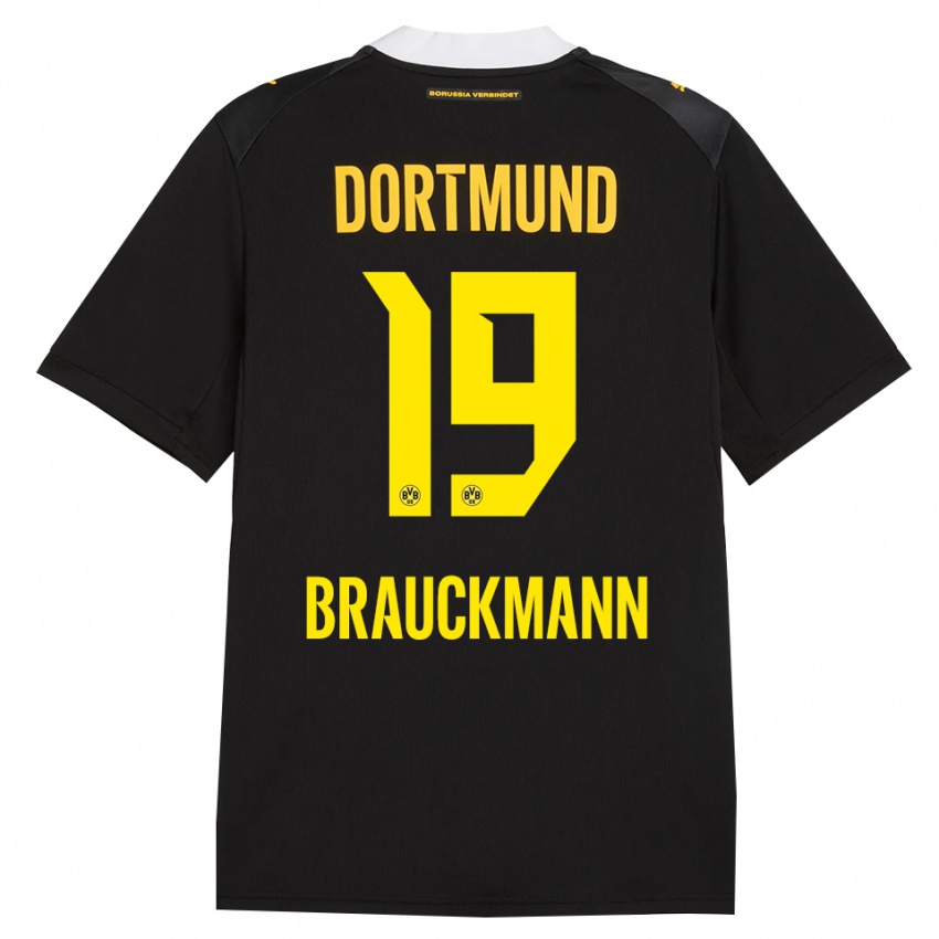 ילדים Mats Brauckmann #19 שחור אדום צהוב הרחק ג'רזי 2026/27 חולצה קצרה