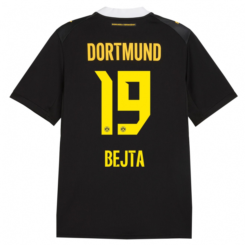 ילדים Adriano Bejta #19 שחור אדום צהוב הרחק ג'רזי 2026/27 חולצה קצרה