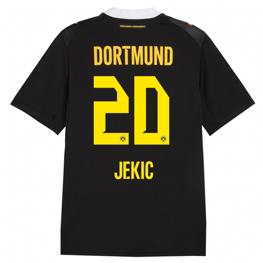 ילדים Nikola Jekic #20 שחור אדום צהוב הרחק ג'רזי 2026/27 חולצה קצרה