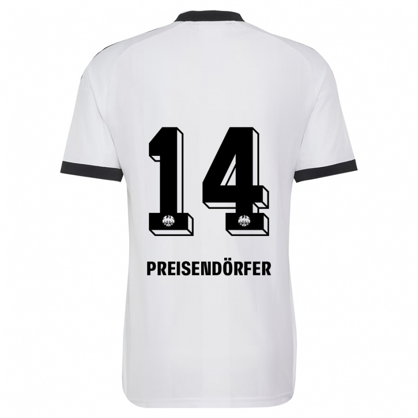 ילדים Constantin Preisendörfer #14 שחור לבן הרחק ג'רזי 2026/27 חולצה קצרה