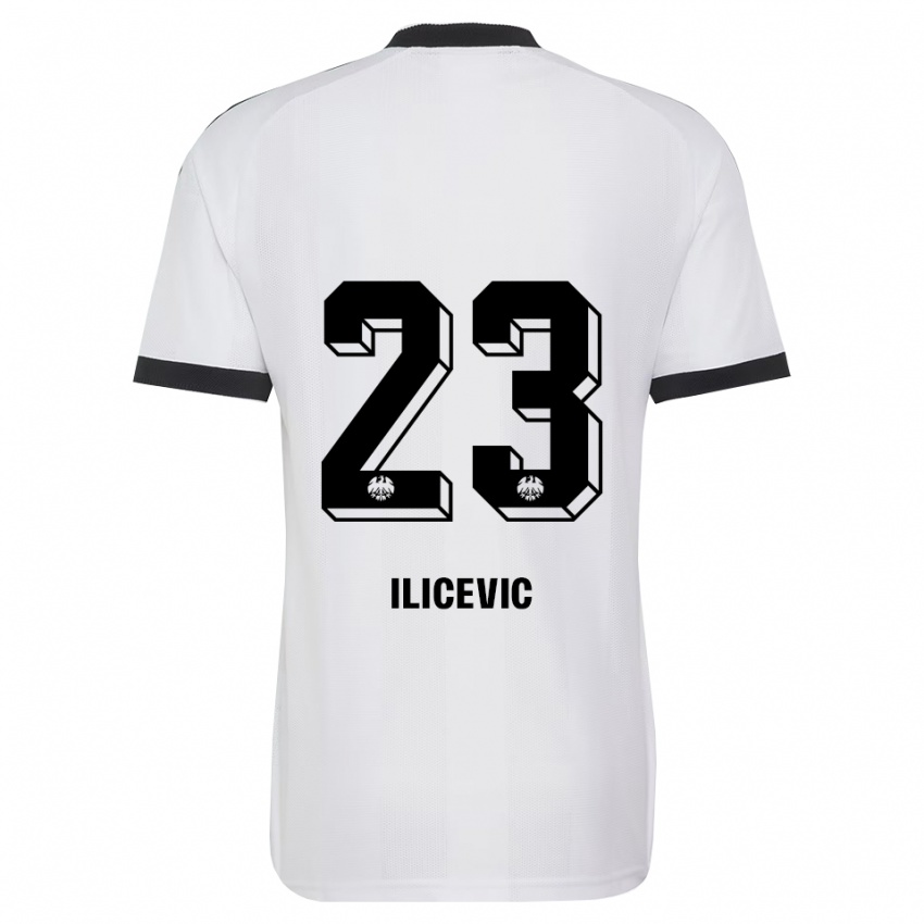ילדים Niko Ilicevic #23 שחור לבן הרחק ג'רזי 2026/27 חולצה קצרה