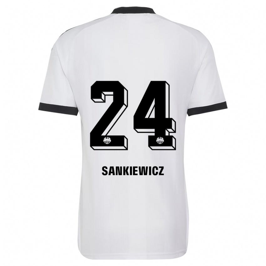 ילדים Dawid Sankiewicz #24 שחור לבן הרחק ג'רזי 2026/27 חולצה קצרה
