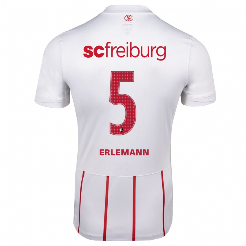 ילדים Linus Erlemann #5 לבן אדום צהוב הרחק ג'רזי 2026/27 חולצה קצרה